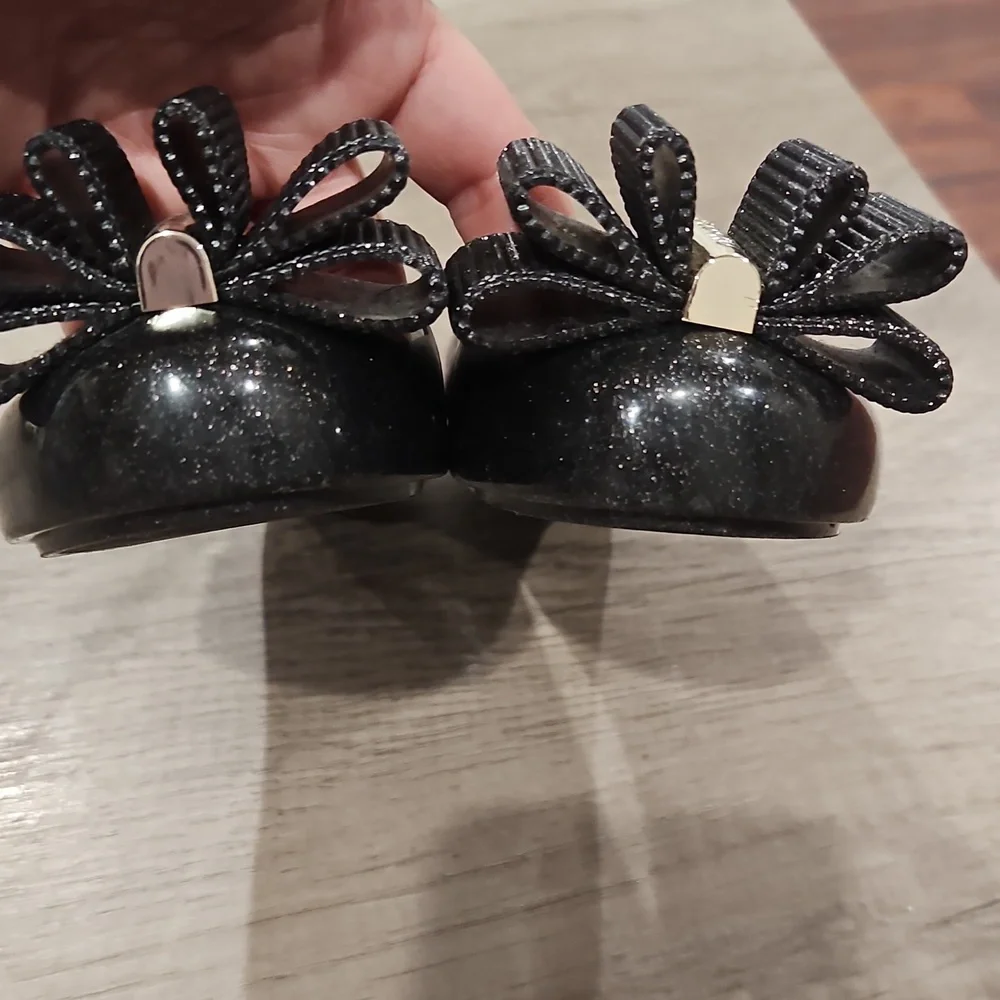 Mel by Melissa Space Love x Jason Wu Black Glitter Ballet Flats Shoes